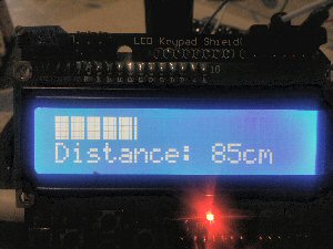 Arduino Uno and a 16 by 2 LCD display shield