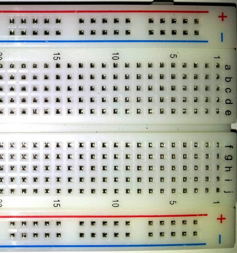 Solderless breadboard ready to go