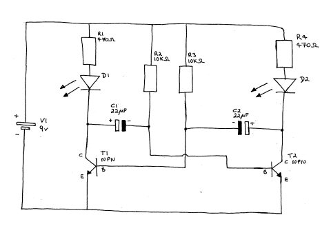 Astable multivibrator oscillator circuit diagram