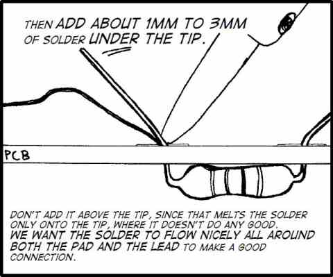 Add 1mm to 3mm solder under the iron tip