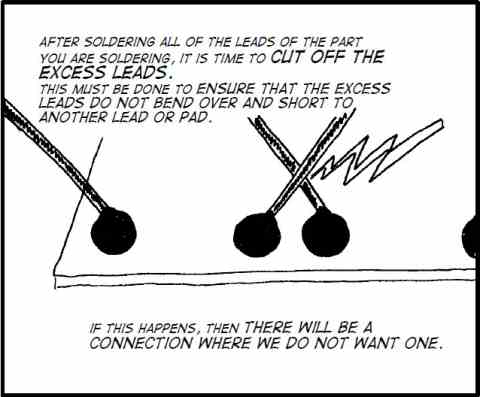 Cut the excess leads from components