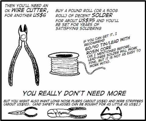 Wire cutters and some solder